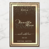 高級茶色製品包装ラベル金ゴールド枠 フードラベル (シングルラベル)