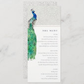 高級華美水彩孔雀のメ結婚ニュー・カード 招待状 (正面/裏面)