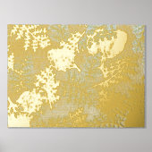 高級葉金ゴールドパステル実在自然 箔ポスター (正面)