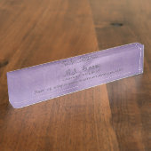 高級薄紫レザー効果弁護士/弁護士 デスクネームプレート (側面)