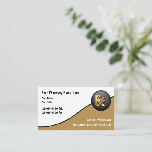 高級薬局の名刺 名刺 (スタンド正面)