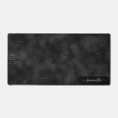 高級虹彩色の黒ストライプ色の輝き デスクマット (正面)