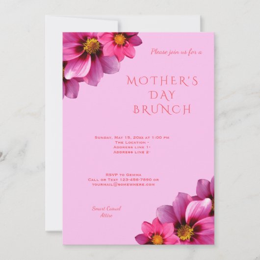 高級装飾コーナーダリアス母の日 招待状 (正面)