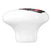 高級赤と白ヴィンテージ車 セラミックノブ (側面)