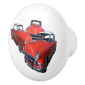 高級赤と白ヴィンテージ車 セラミックノブ (右)
