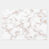 高級赤面グリッターピンクホワイトマーブルカスタマイズ ラッピングペーパーシート (正面3)