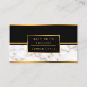 高級赤面グリッターピンクホワイトマーブルカスタマイズ 名刺 (正面)