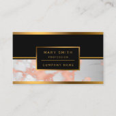 高級赤面グリッターホワイトピンクマーブルカスタマイズ 名刺 (正面)