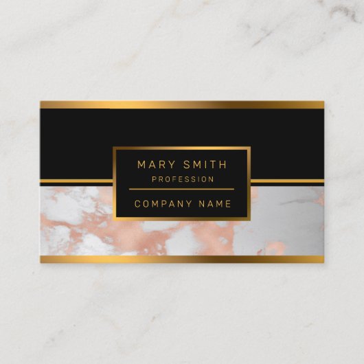 高級赤面グリッターホワイトピンクマーブルカスタマイズ 名刺 (正面)