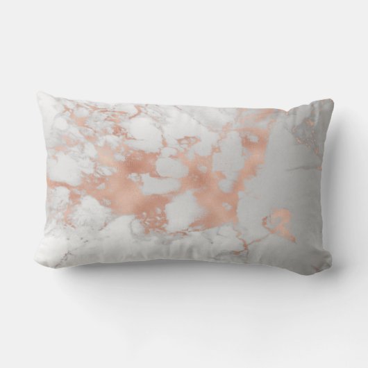 高級赤面グリッターホワイトピンクマーブルコットン ランバークッション (裏面)