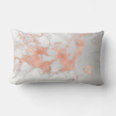 高級赤面グリッターホワイトピンクマーブルコットン ランバークッション (正面)