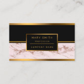 高級赤面バラピンクグリッターマーブルカスタマイズ 名刺 (正面)