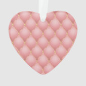 高級赤面ピンクローズ金ゴールドダイヤモンドタフテッドパターン オーナメント (裏面)