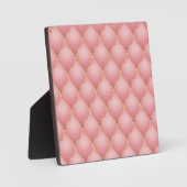 高級赤面ピンクローズ金ゴールドダイヤモンドタフテッドパターン フォトプラーク (正面)