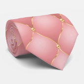 高級赤面ピンク金ゴールドダイヤモンドタフテッドネックタイ ネクタイ (ロール)