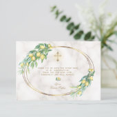 高級赤面フローラ金ゴールドマーブルガール確認 サンキューカード (スタンド正面)