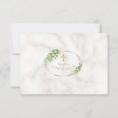 高級赤面フローラ金ゴールドマーブルガール確認 サンキューカード (裏面)