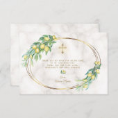 高級赤面フローラ金ゴールドマーブルガール確認 サンキューカード (正面/裏面)