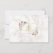 高級赤面フローラ金ゴールドマーブルガール確認 サンキューカード (裏面)