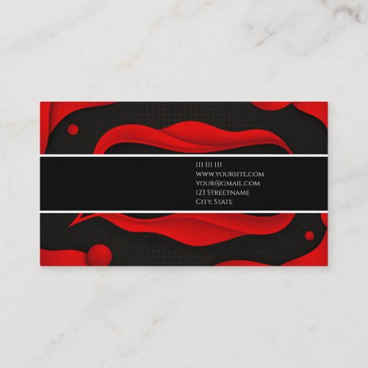 高級赤黒プロエレガントフィーフェミニンル 名刺 (裏面)