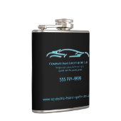 高級車のロゴ – アイスブルースポーツカーの黒 フラスク (右)