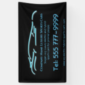 高級車のロゴ – アイスブルースポーツカーの黒 横断幕 (縦)