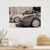 高級車のヴィンテージ写真 ポスター (キッチン)