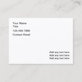 高級車の高級ビジネスカード 名刺 (裏面)