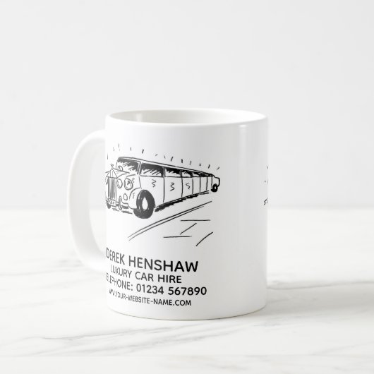 高級車を雇うプロモーションコーヒーマグ コーヒーマグカップ (正面左)