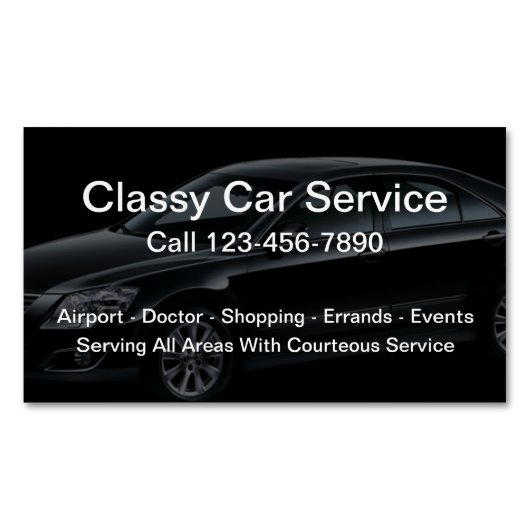 高級車サービスタクシー名刺磁石 マグネット名刺 (正面)