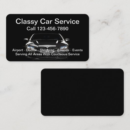 高級車タクシーサービスビジネスカード 名刺 (正面/裏面)