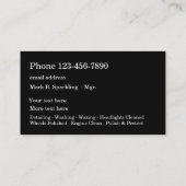 高級車ディテールダブルサイドビジネスカード 名刺 (裏面)