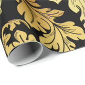 高級金のシームレスなパターン。フローラ背景 ラッピングペーパー (ロールコーナー)