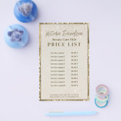 高級金ゴールドきらめく美しいサロン価格リストフライヤー チラシ (シングル)