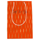 高級金ゴールドとオレンジの幾何学的パターン ミディアムペーパーバッグ (正面)