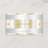 高級金ゴールドとシルバー、かわいい小さなダイヤモンド 名刺 (正面)