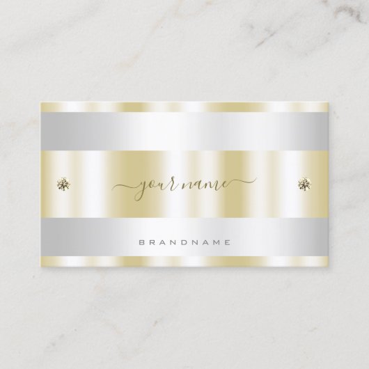 高級金ゴールドとシルバー、かわいい小さなダイヤモンド 名刺 (正面)