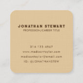 高級金ゴールドとブラックブラッシュストローク抽象芸術 スクエア名刺 (裏面)