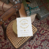 高級金ゴールドとホワイトクリミニマルスマスパーティー 招待状