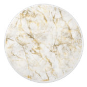 高級金ゴールドとホワイトマーブル セラミックノブ (正面)