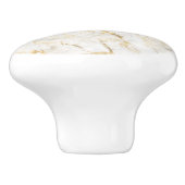 高級金ゴールドとホワイトマーブル セラミックノブ (側面)