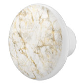 高級金ゴールドとホワイトマーブル セラミックノブ (右)