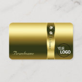 高級金ゴールドと明るい輝く宝石のロゴを追加 名刺 (正面)