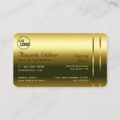 高級金ゴールドと明るい輝く宝石のロゴを追加 名刺 (裏面)