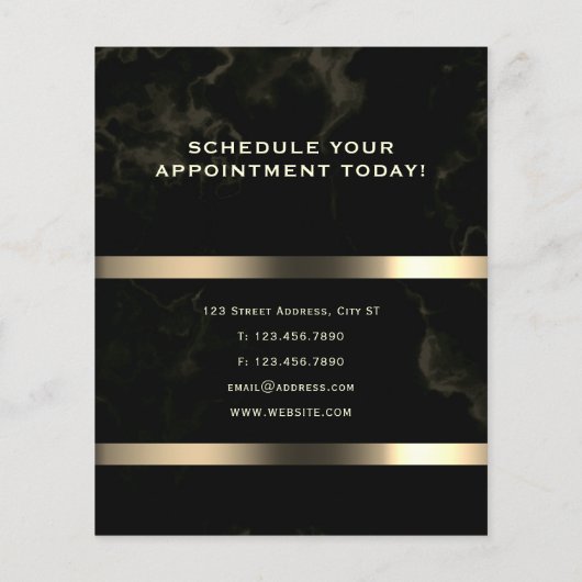 高級金ゴールドと黒い大理石公証人 チラシ (裏面)