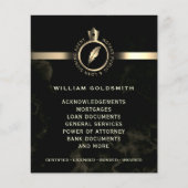 高級金ゴールドと黒い大理石公証人 チラシ (正面)
