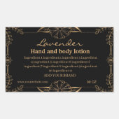 高級金ゴールドと黒い成分 長方形シール (正面)