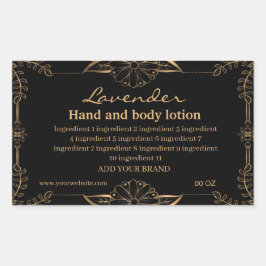 高級金ゴールドと黒い成分 長方形シール