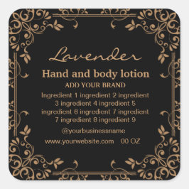 高級金ゴールドと黒い材料の長方形squ スクエアシール