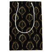 高級金ゴールドアールデコ ミディアムペーパーバッグ (正面)